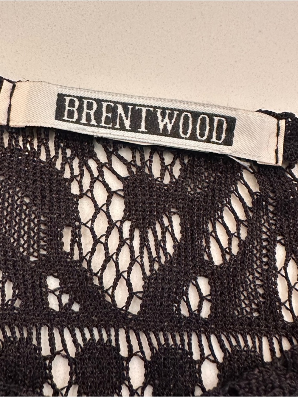 Brentwood Black Lace Crochet Dress Swim Coverup S Boho Beach Fairy Gypsy Hippie - Picture 4 of 7